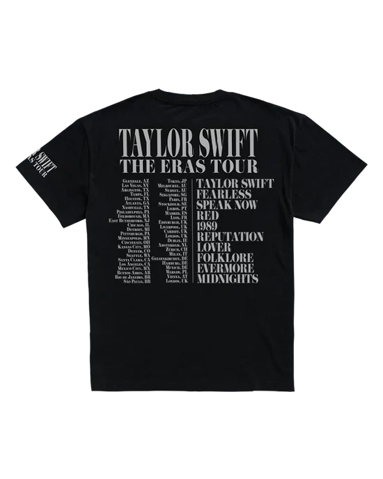 Taylor Swift | The Eras Tour Through London Black T-Shirt