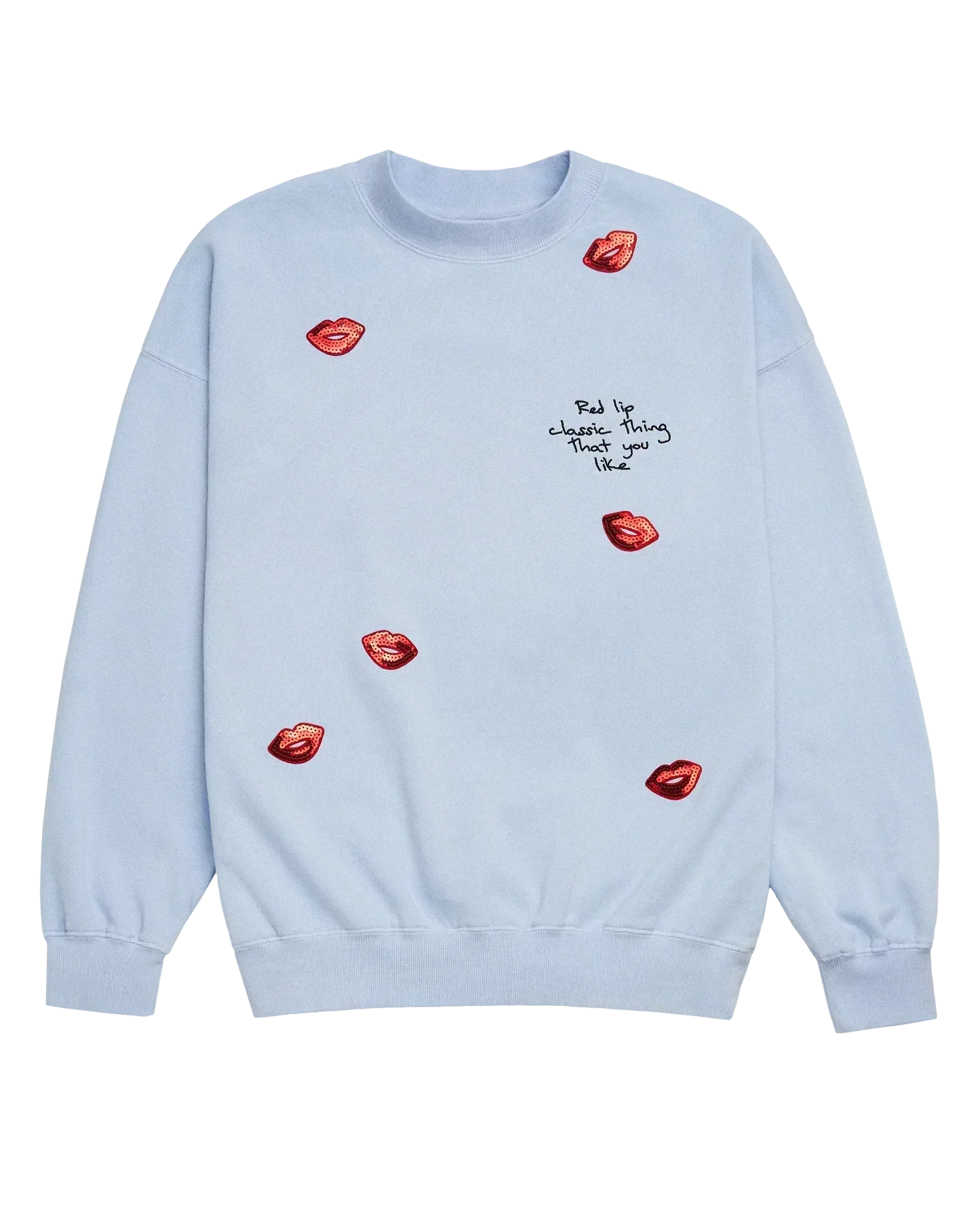 Sequin Red Lip Classic Thing That You Like Crewneck Sweatshirt