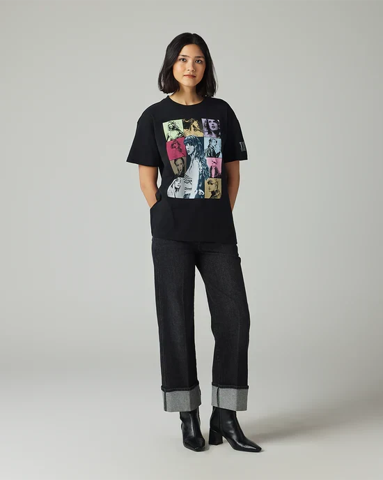 Taylor Swift | The Eras Tour Through LA Black T-Shirt