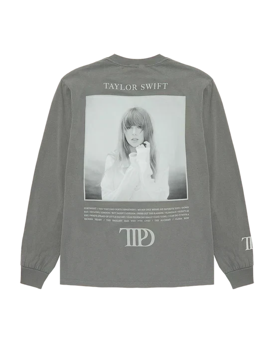 The Tortured Poets Department Gray Photo Long Sleeve T-Shirt