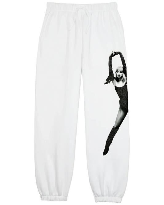 The Life of a Showgirl Shiny Bug White Sweatpants