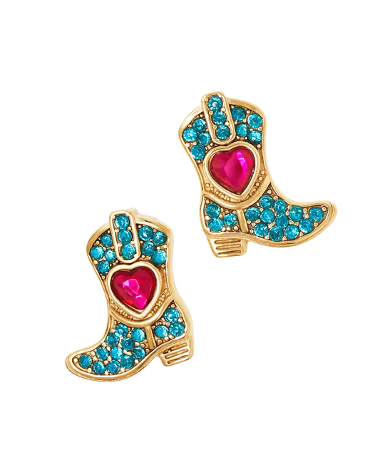 Rhinestone Boot Earrings