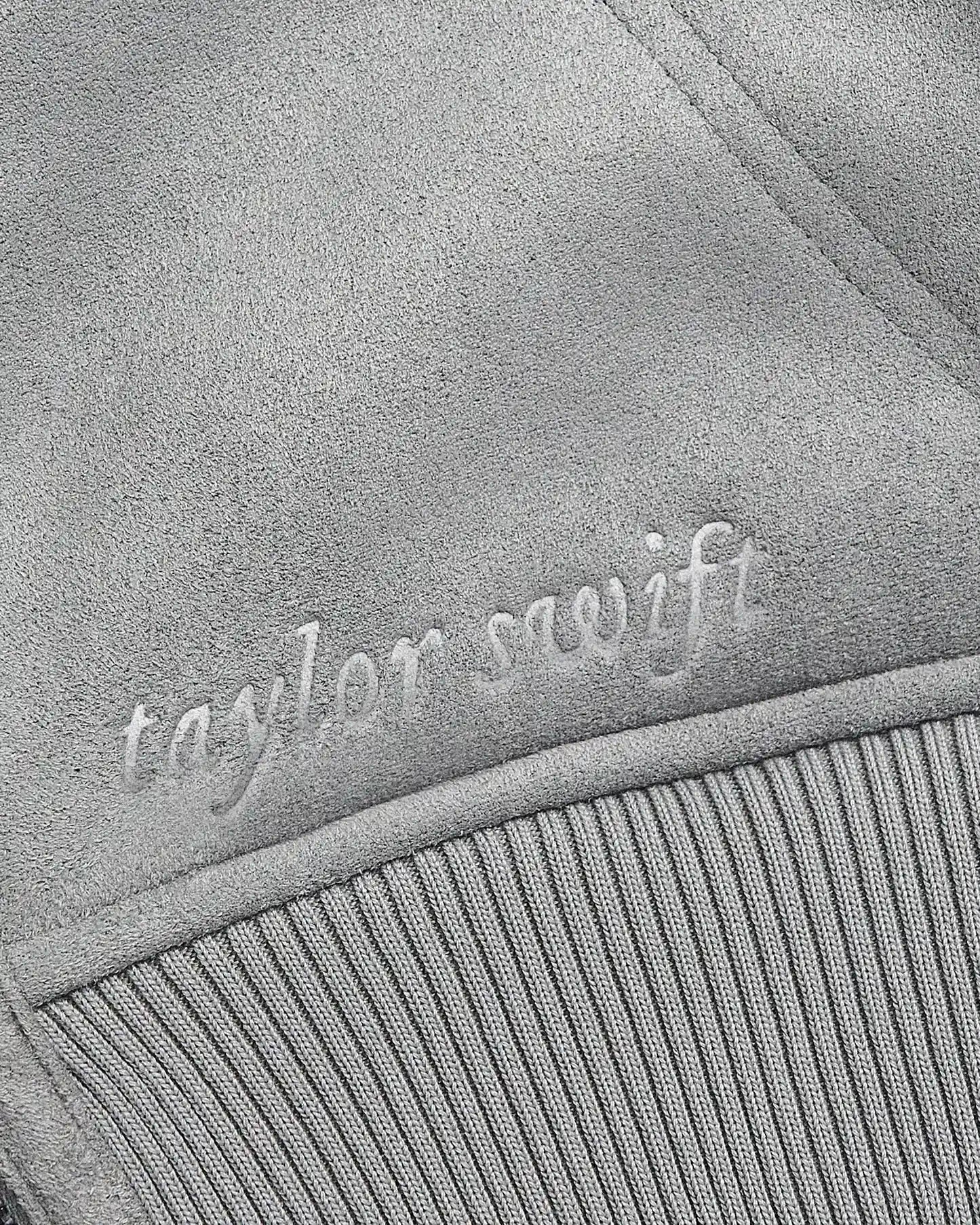 Folklore Album Gray Faux Shearling Jacket