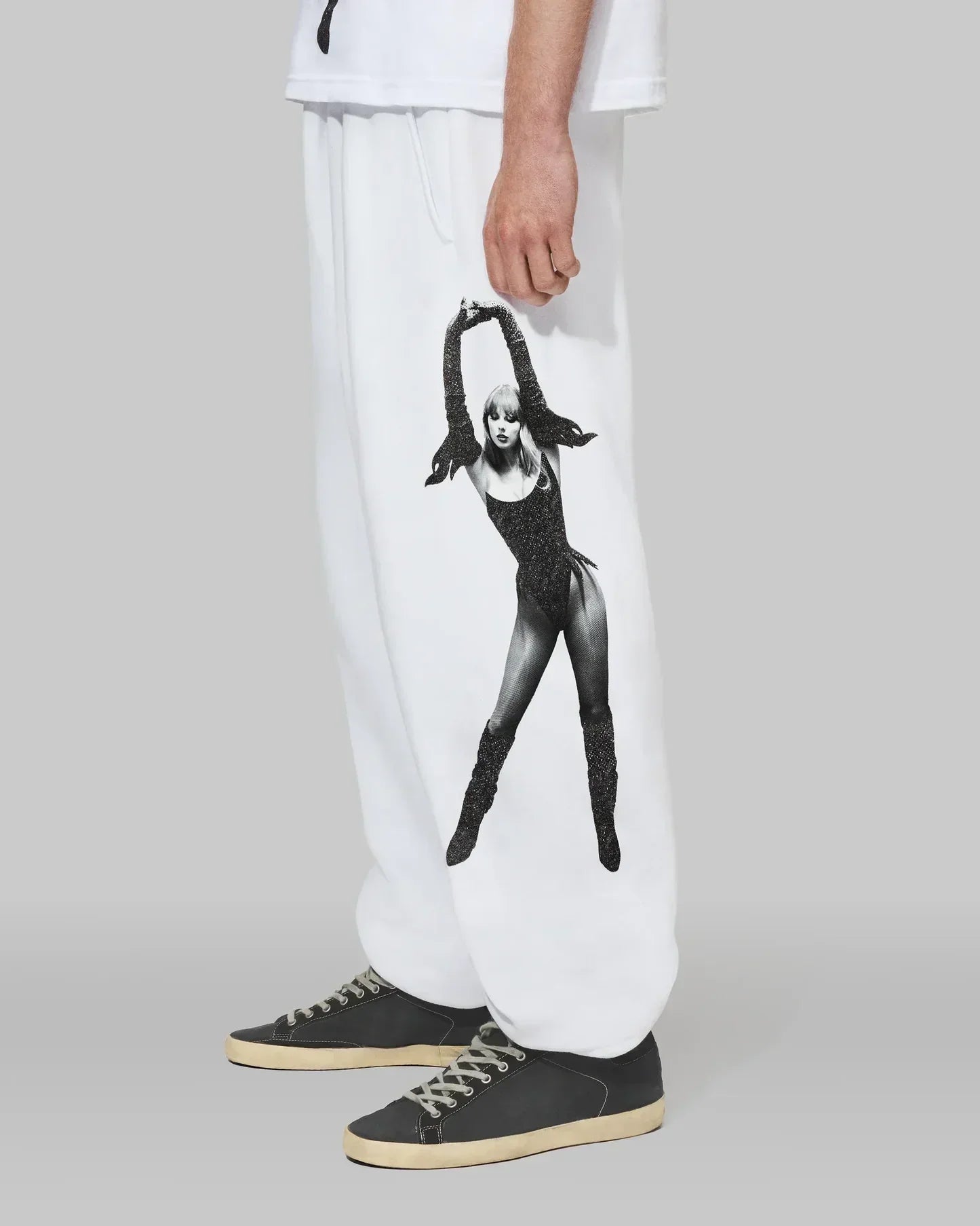 The Life of a Showgirl Shiny Bug White Sweatpants